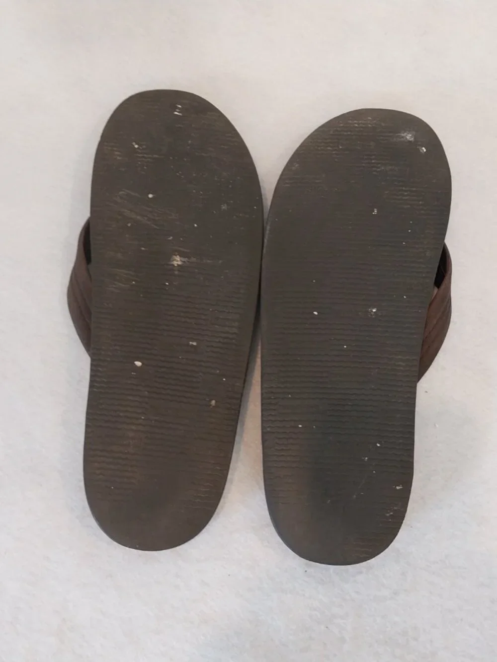 Rainbow Brown Leather Flip Flops Mens 13 Sandals Casual Comfort Slip On Shoes